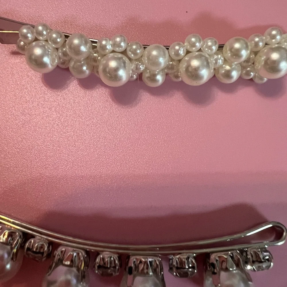 Solid Pearl Hair Clips Set Hair Barrettes Fashion Hairpins Snap Hairstyling Sets - Picture 6 of 8